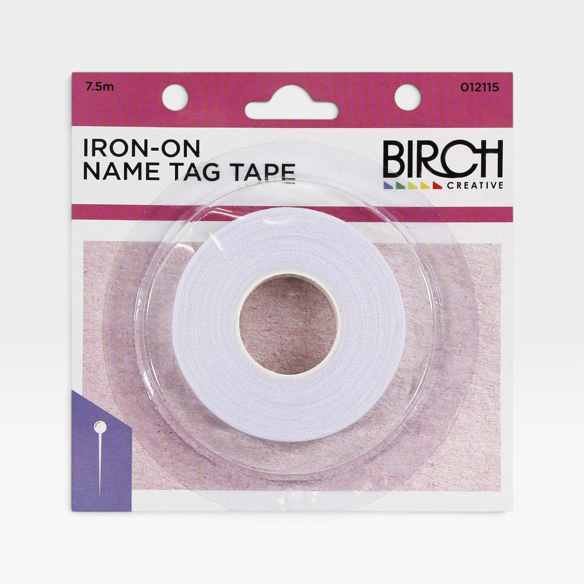 Birch iron-on name tag tape, 7.5m
