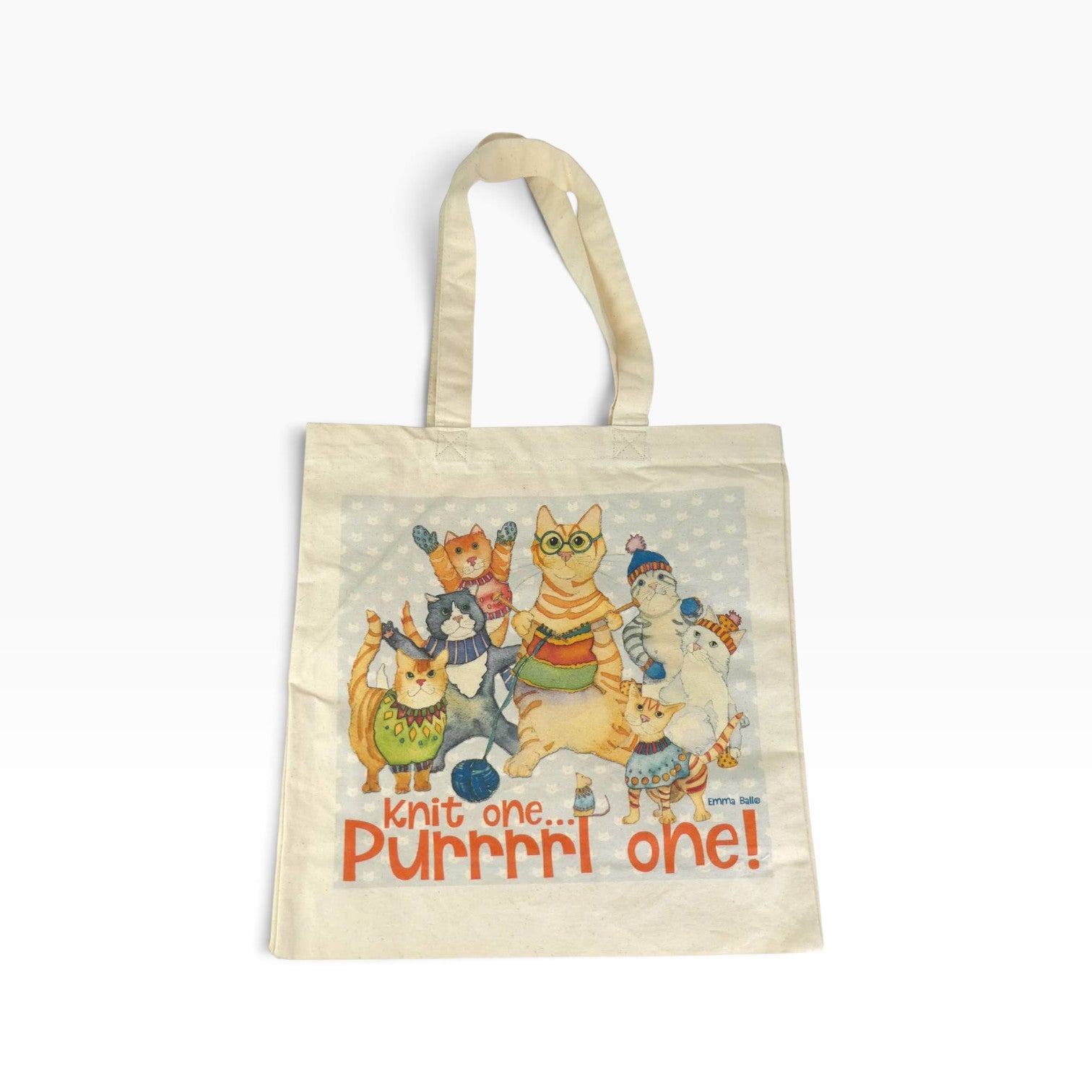 Knit One, Purrrrrl One - Cotton Canvas Bag