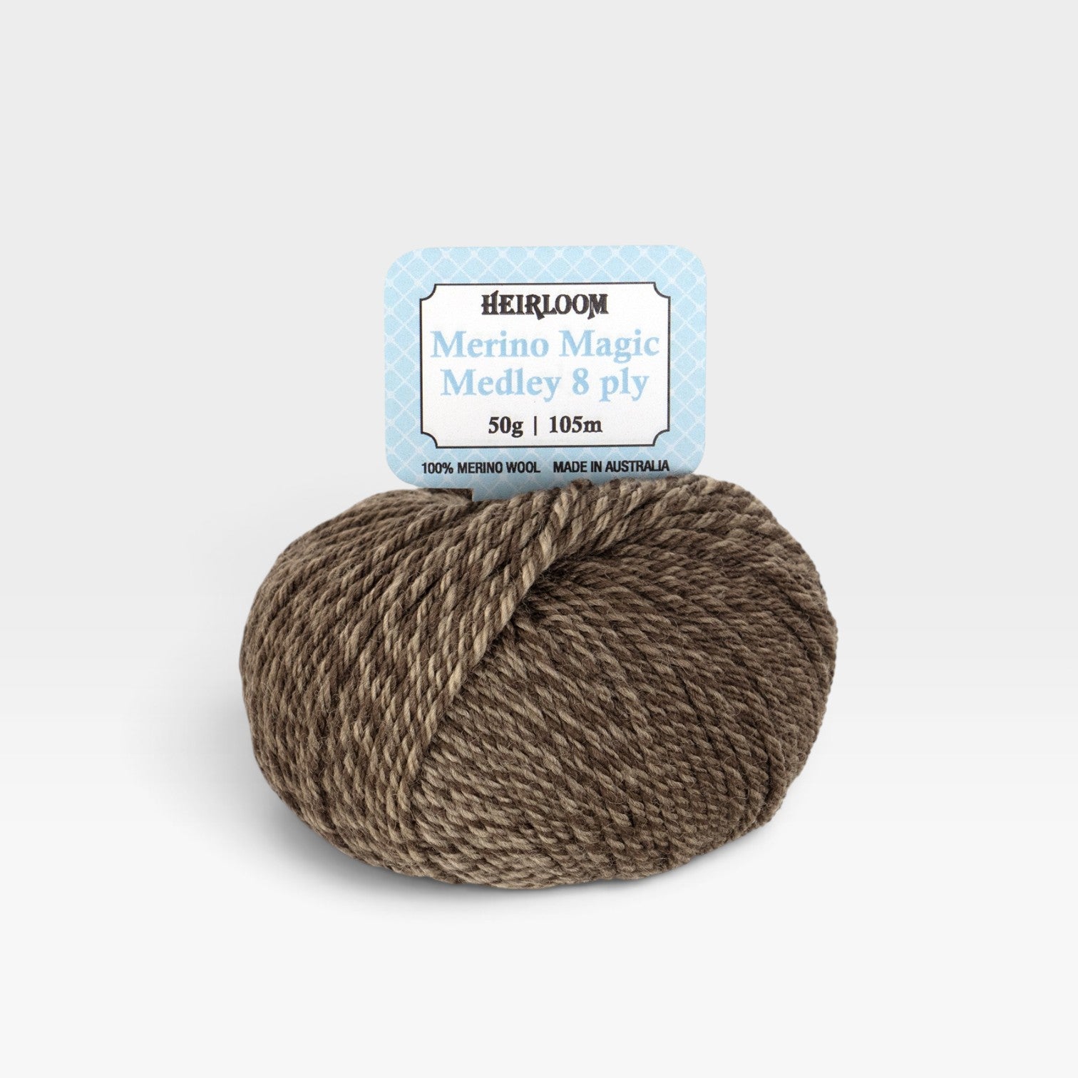 Heirloom Merino Magic Medley 8 ply - Tawny Brown