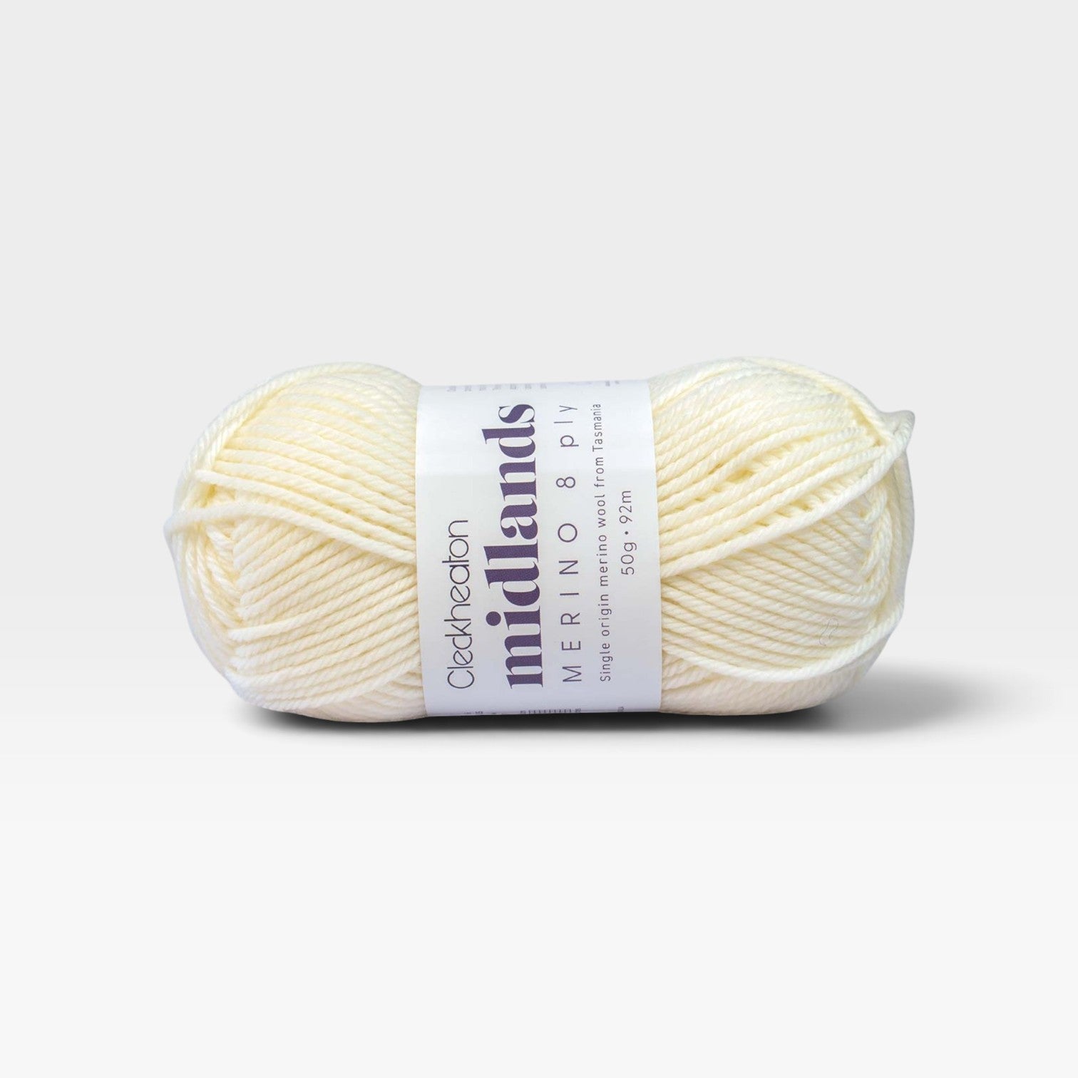 Cleckheaton Midlands Merino 8 ply - Pure White 8805