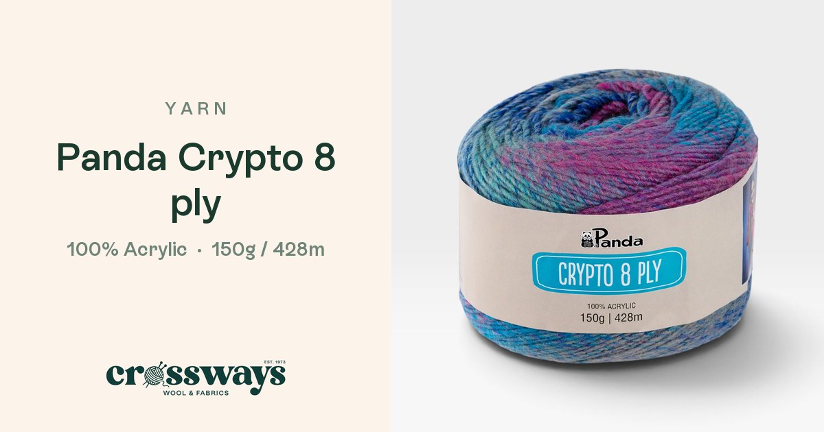 Panda Crypto 8 Ply Yarn - Self Striping Acrylic | Crossways Wool