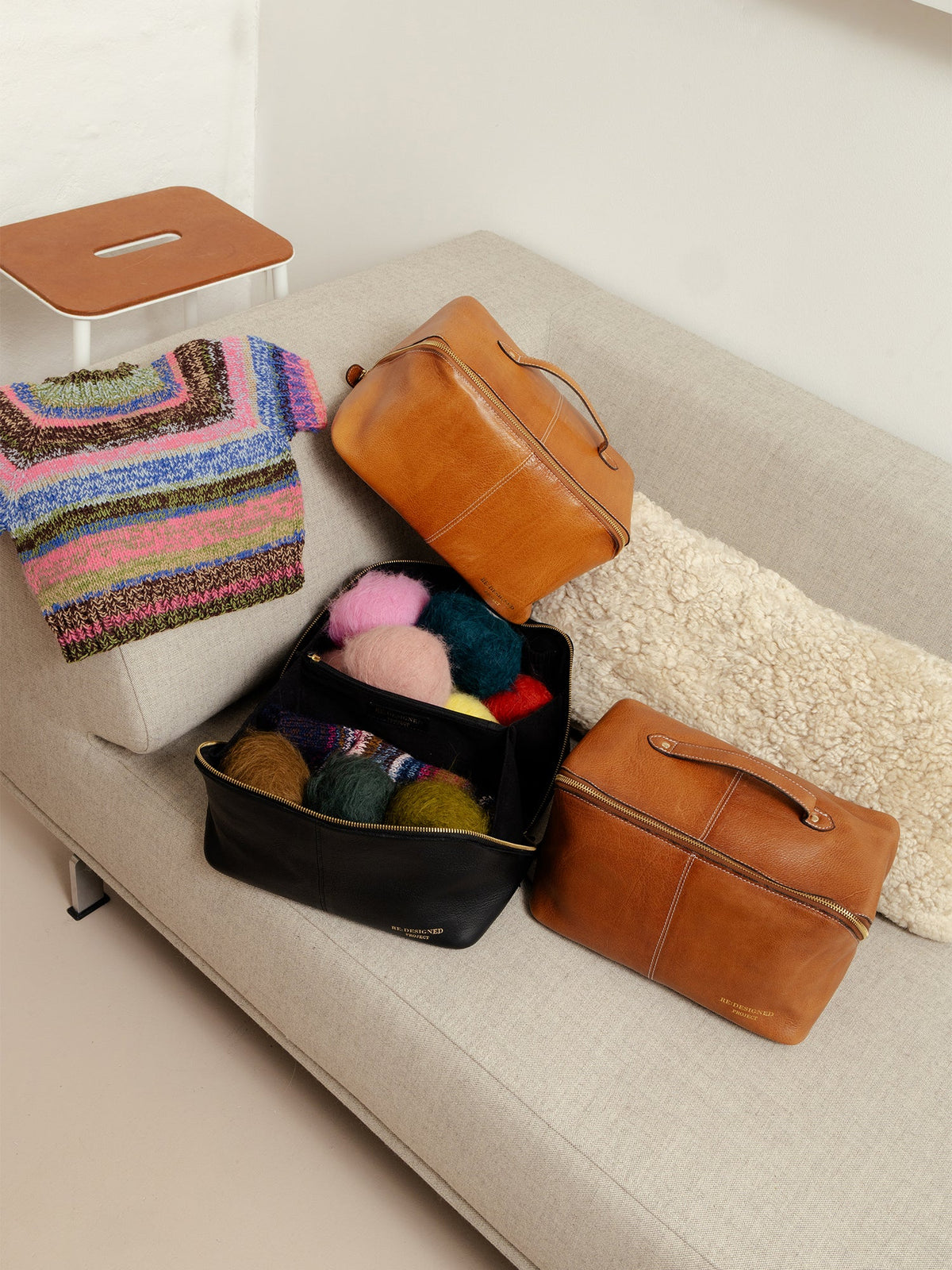 RE:DESIGNED Project 10 Organiser Bag, Burned Tan/Gold