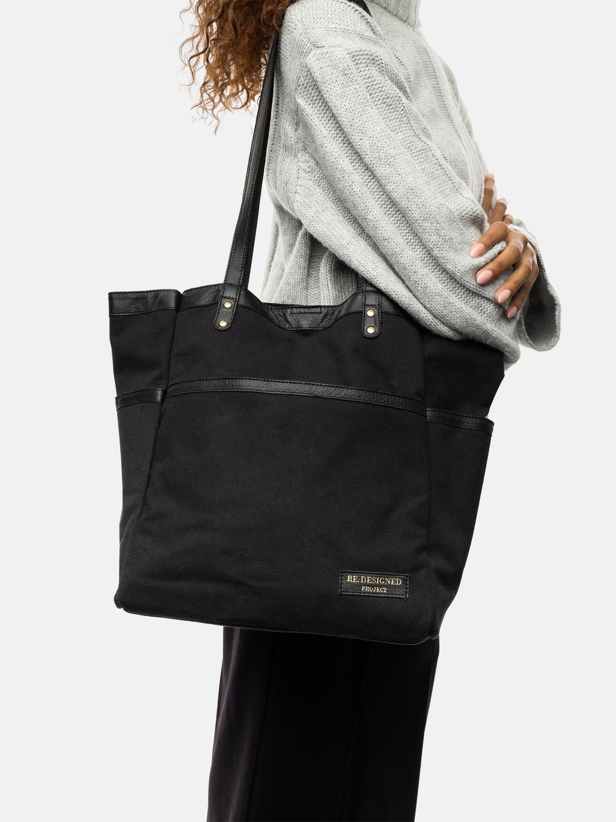 RE:DESIGNED Project 21 Canvas Project Bag, Black/Gold