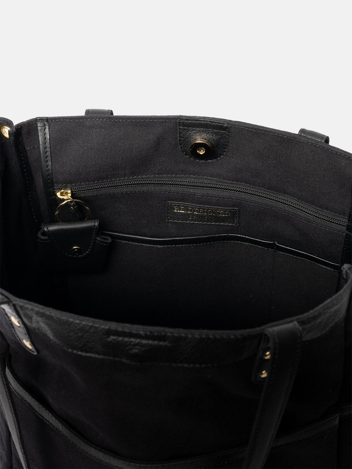 RE:DESIGNED Project 21 Canvas Project Bag, Black/Gold