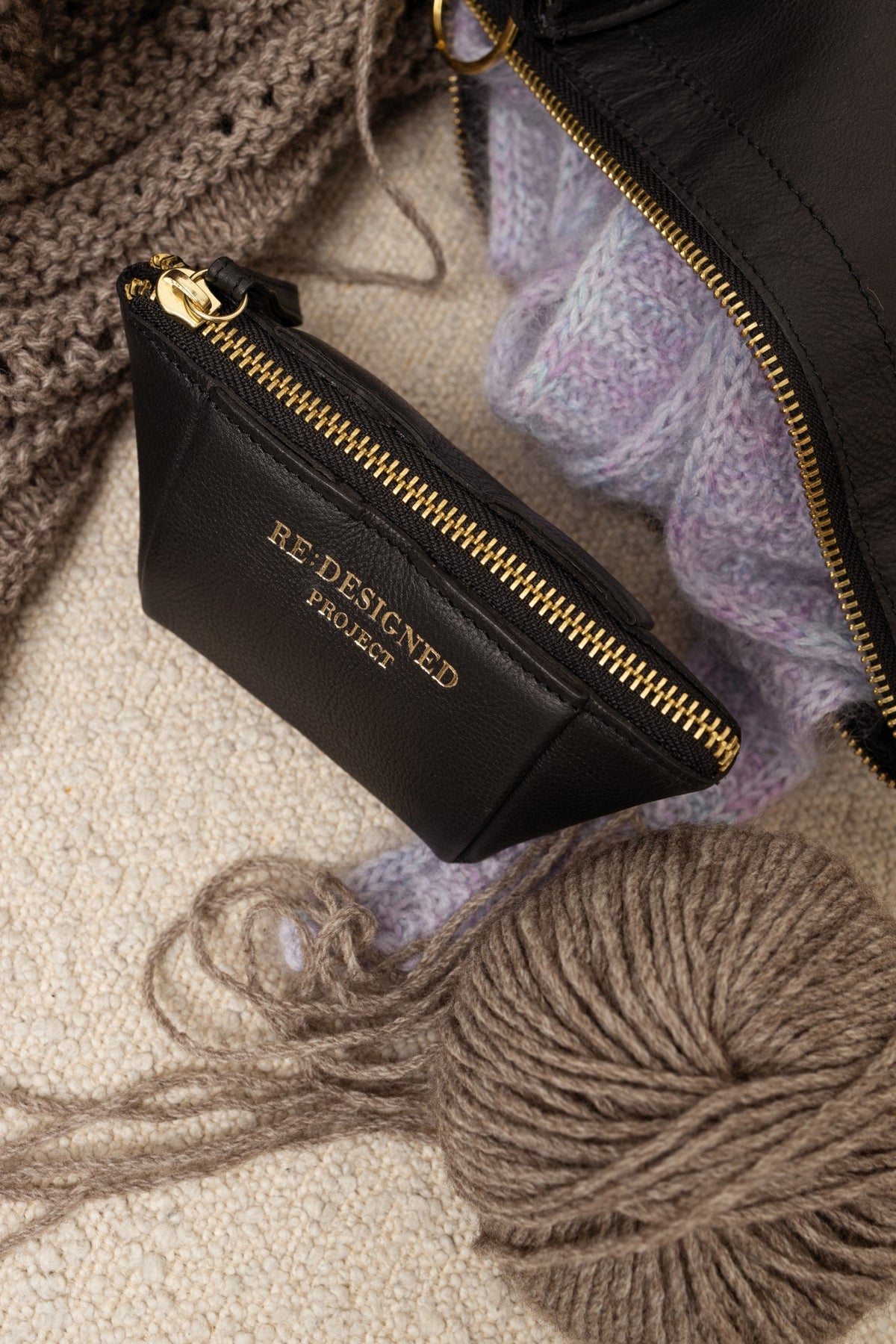 RE:DESIGNED Project 35 Notions Pouch, Black/Gold