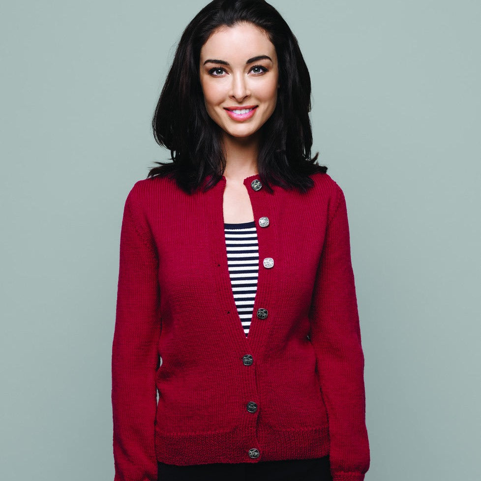 Classic Cardigan Knitting Pattern in Patons Bluebell 5 Ply