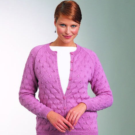 Classic Sweater or Cardigan Knitting Pattern in Patons Bluebell 5 Ply