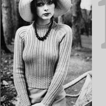 Vintage 1973 Ribbed Jumper Knitting Pattern in Patons Bluebell 5 Ply