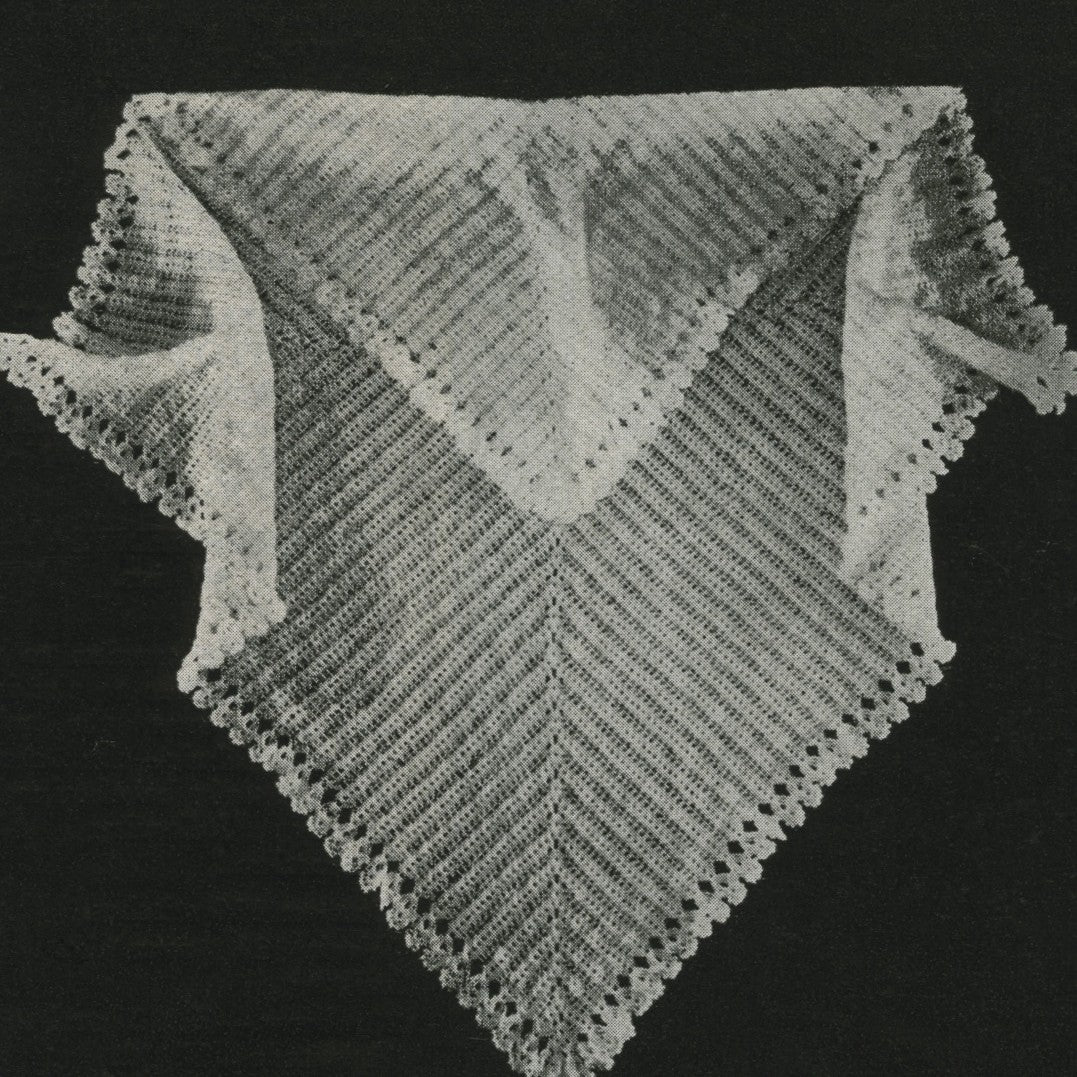 Clematis Baby Shawl Crochet Pattern in Patons Dreamtime Merino 4 Ply