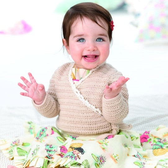 Baby Cardigan Crochet Pattern in Patons Dreamtime Merino 4 Ply