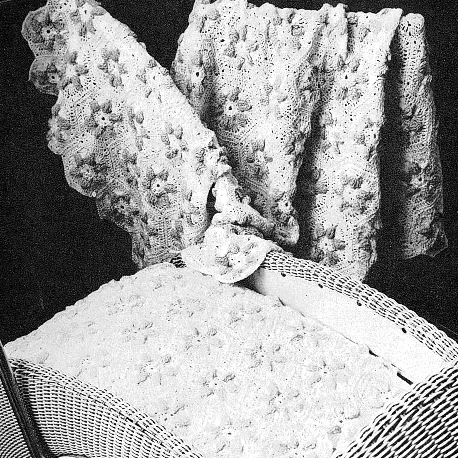 Hexagon Motif Cot Cover Crochet Pattern in Patons Dreamtime Merino 4 Ply