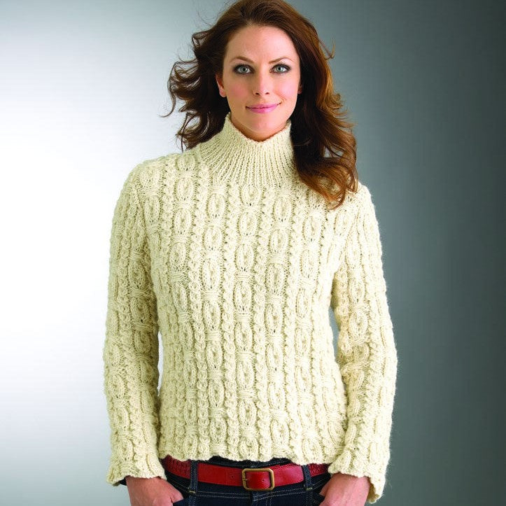 Ornamental Rib Sweater Knitting Pattern in Patons Jet 12 Ply