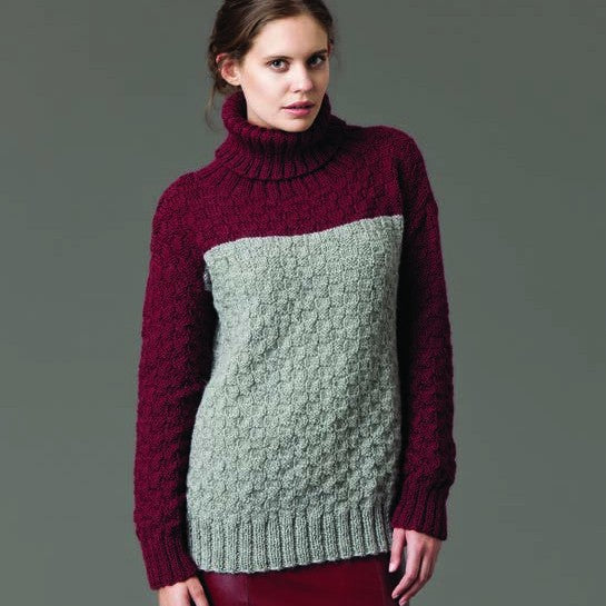 Textured Jumper Knitting Pattern in Patons Jet 12 Ply