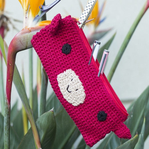 Monkey Pencil Case Crochet Pattern in Patons Cotton Blend 8 Ply