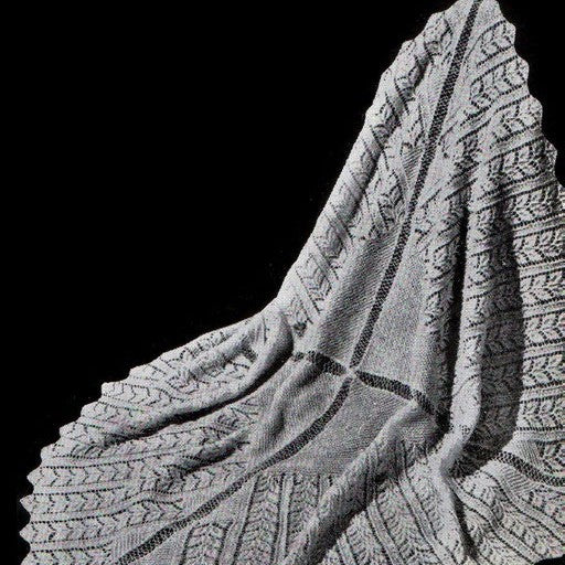 Rose Leaf Baby Shawl Knitting Pattern in Patons Dreamtime Merino 4 Ply