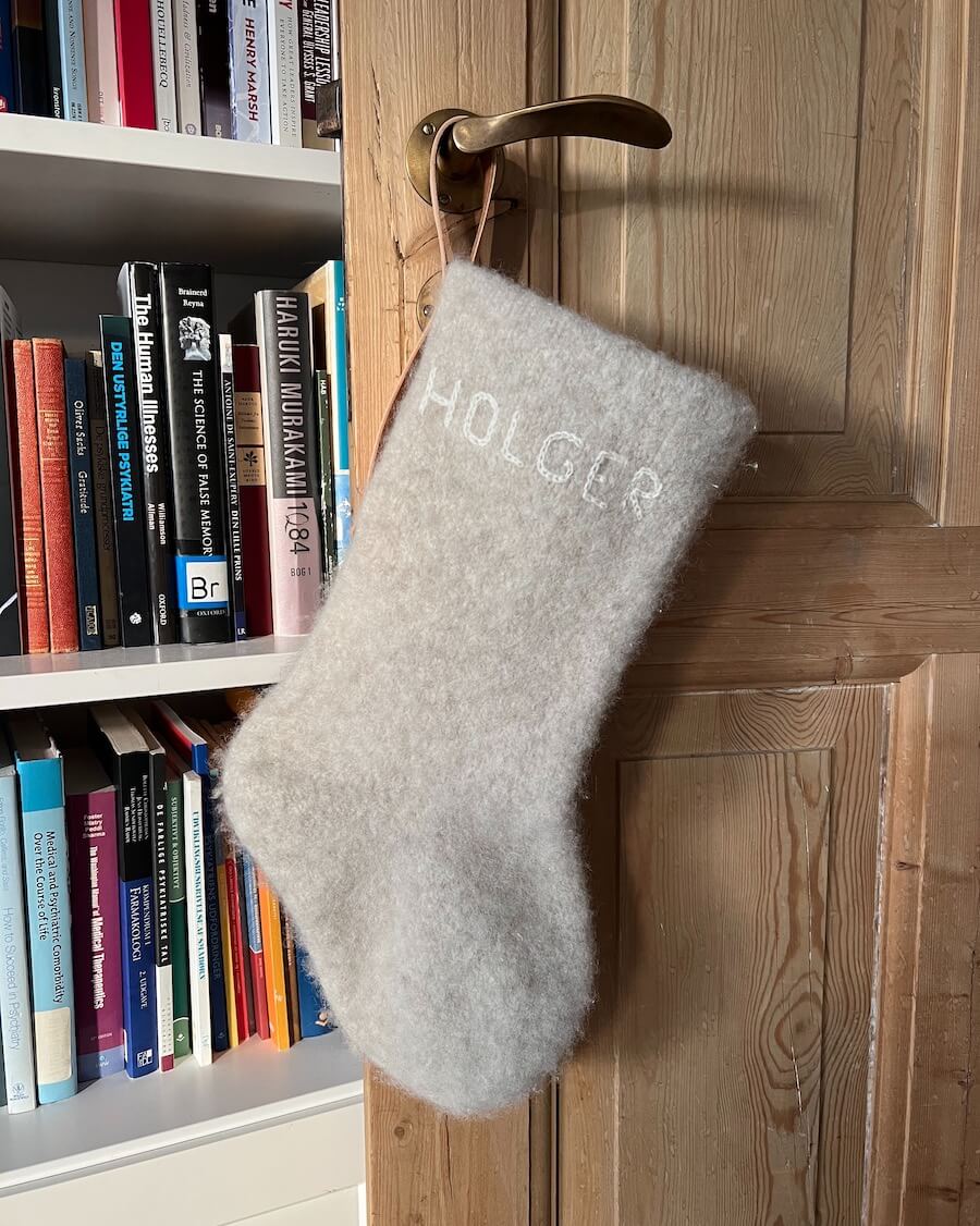 PetiteKnit Christmas Stocking, knitted sample