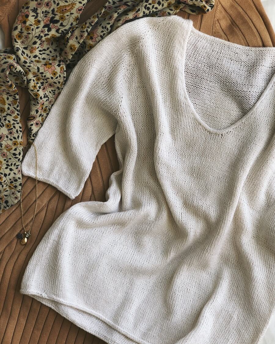 PetiteKnit Cumulus Tee, knitted sample