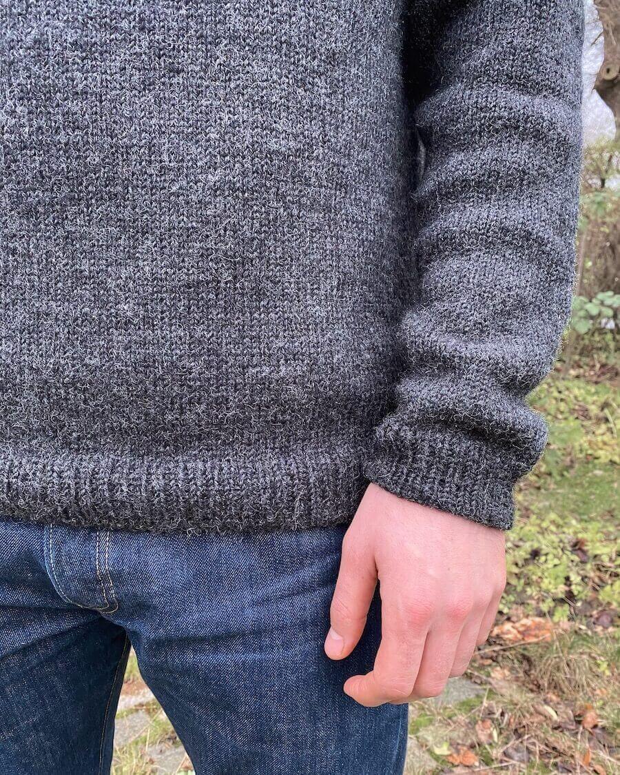 PetiteKnit Hanstholm Sweater, knitted sample