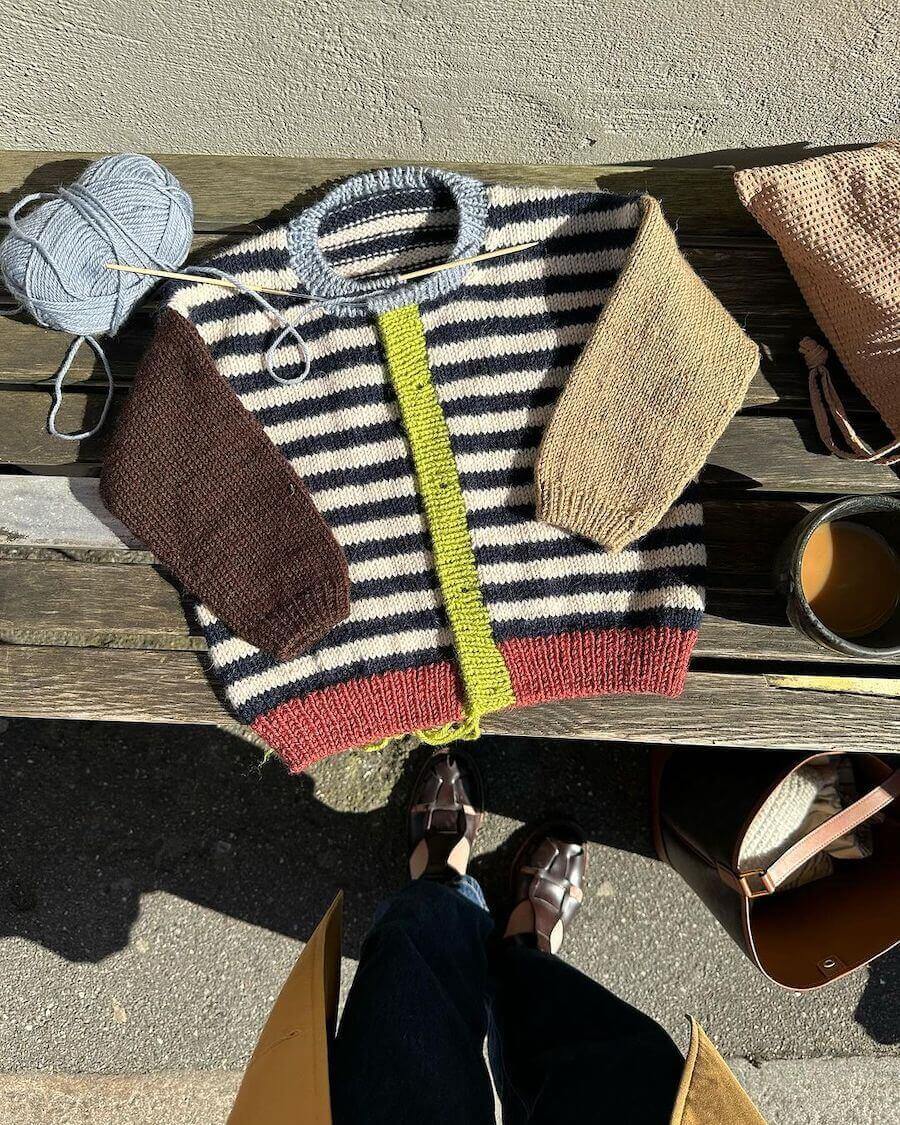 PetiteKnit Holger Cardigan, knitted sample