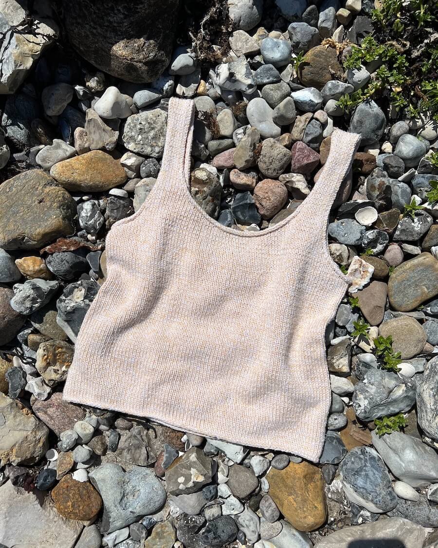 PetiteKnit June Top, knitted sample