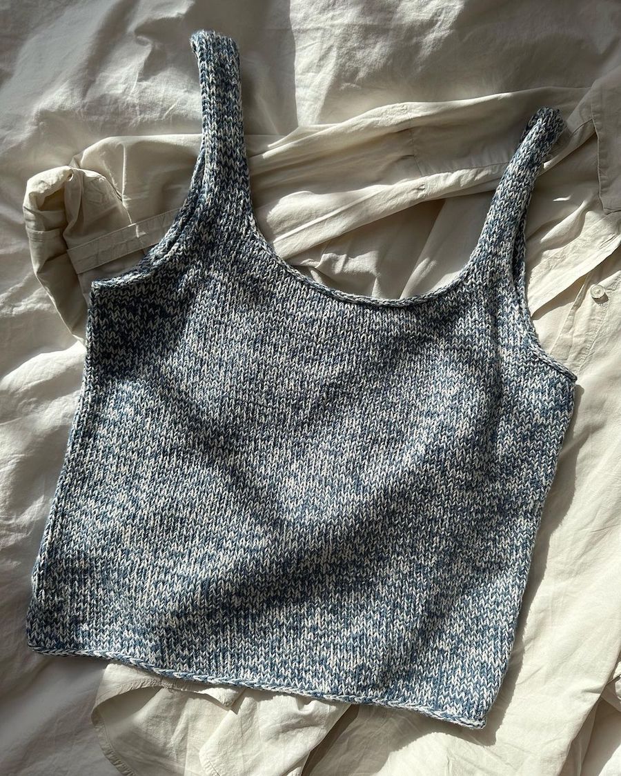 PetiteKnit June Top, knitted sample