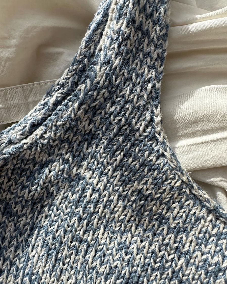 PetiteKnit June Top, knitted sample