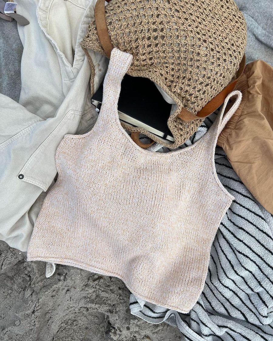 PetiteKnit June Top, knitted sample