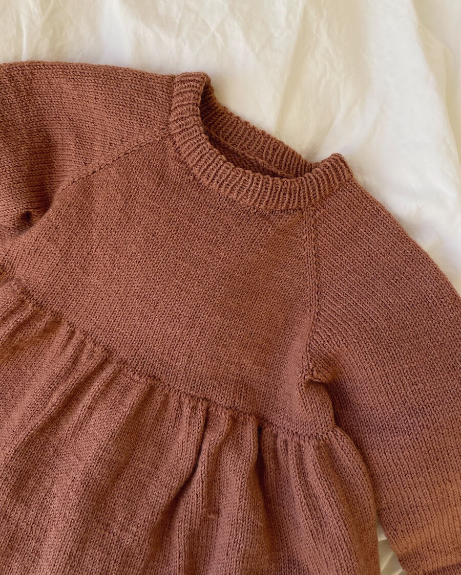 PetiteKnit Karla's Dress, knitted sample