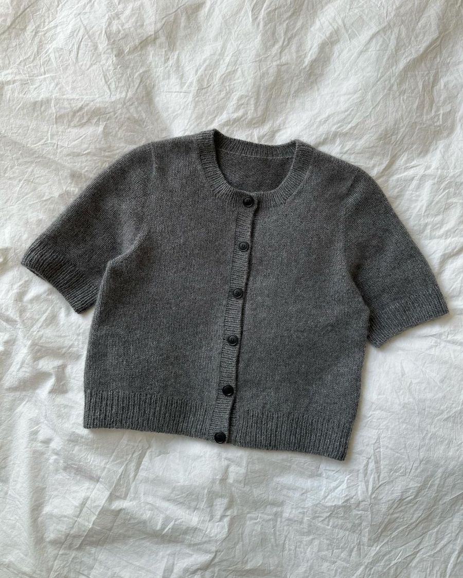 PetiteKnit Maggie Cardigan, knitted sample
