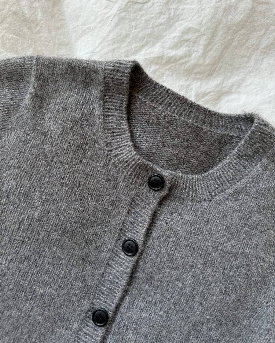 PetiteKnit Maggie Cardigan, knitted sample