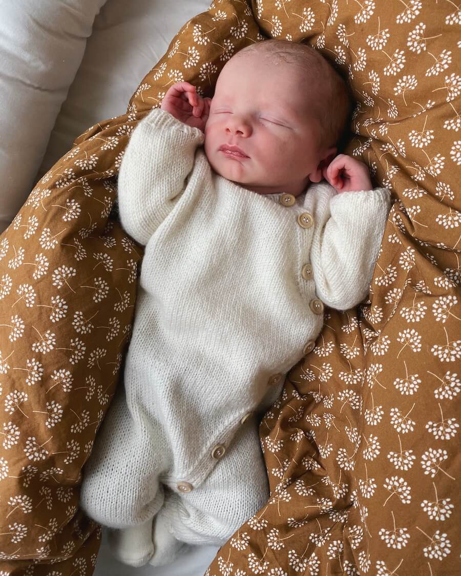 PetiteKnit Monday Suit, knitted sample