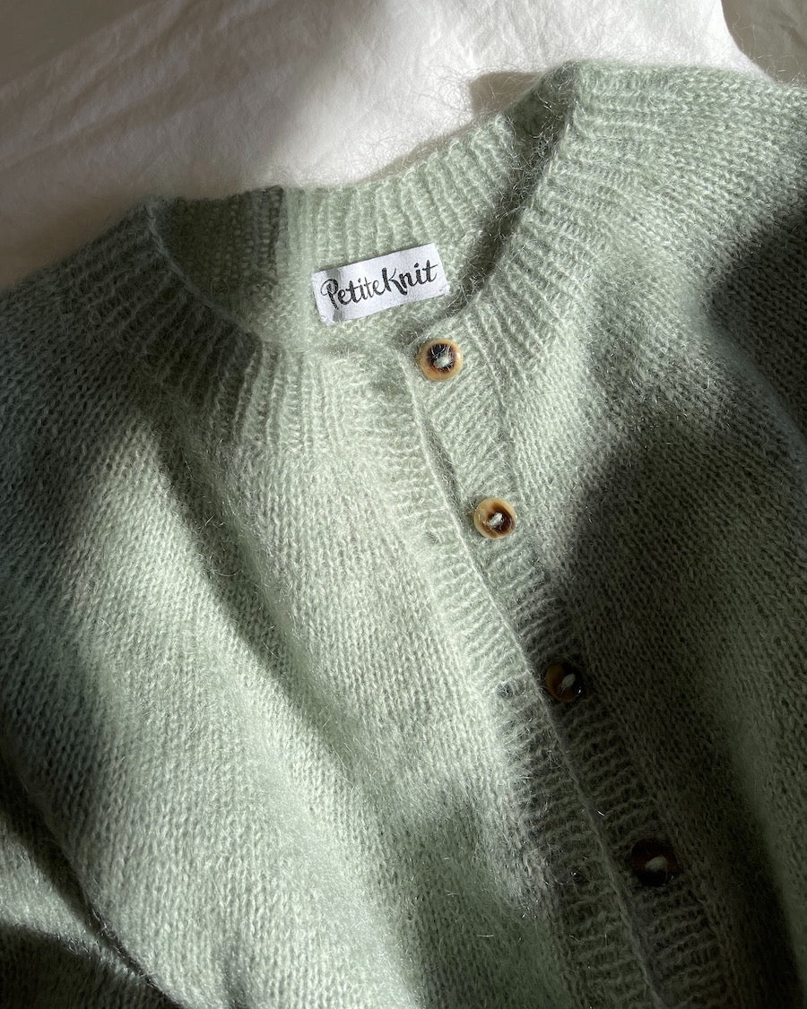 PetiteKnit Novice Cardigan Mohair Edition, knitted sample