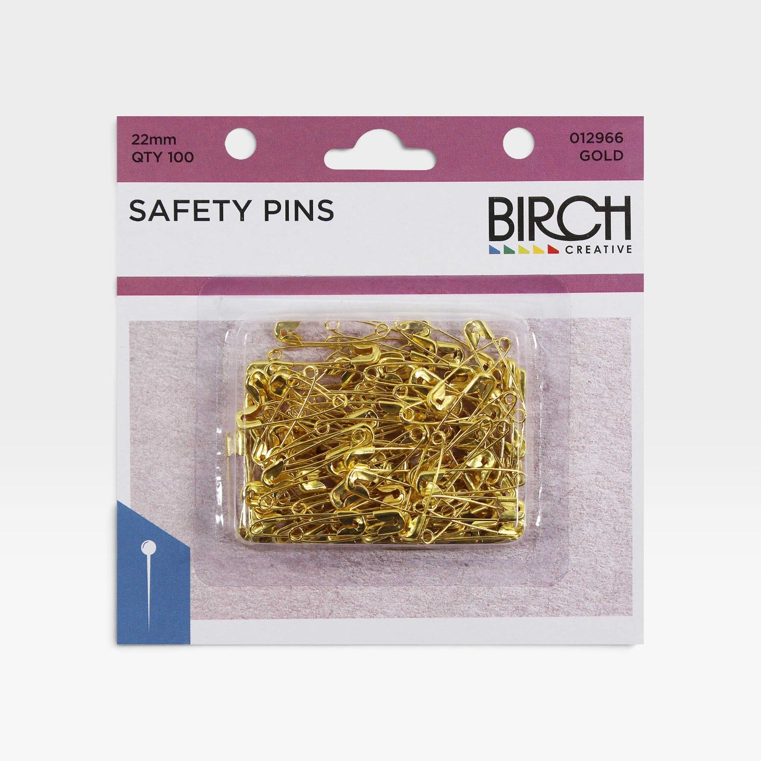 Safety Pins Gold 100 x 22mm