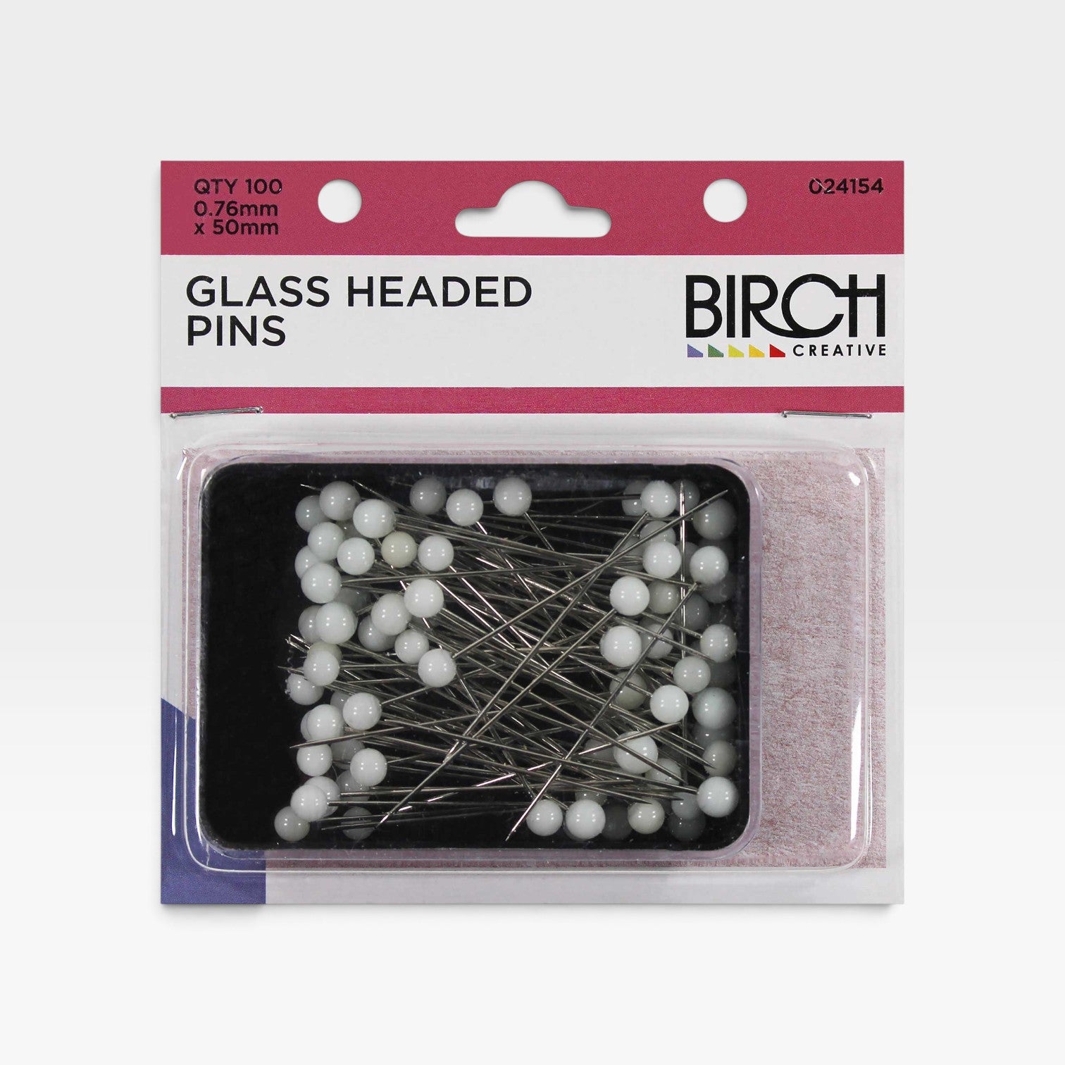 Glass Head Pins 50 x 0.76mm