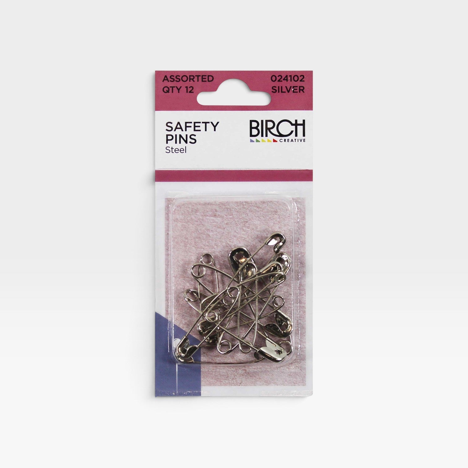Safety Pins Steel 12 x Assorted Sizes