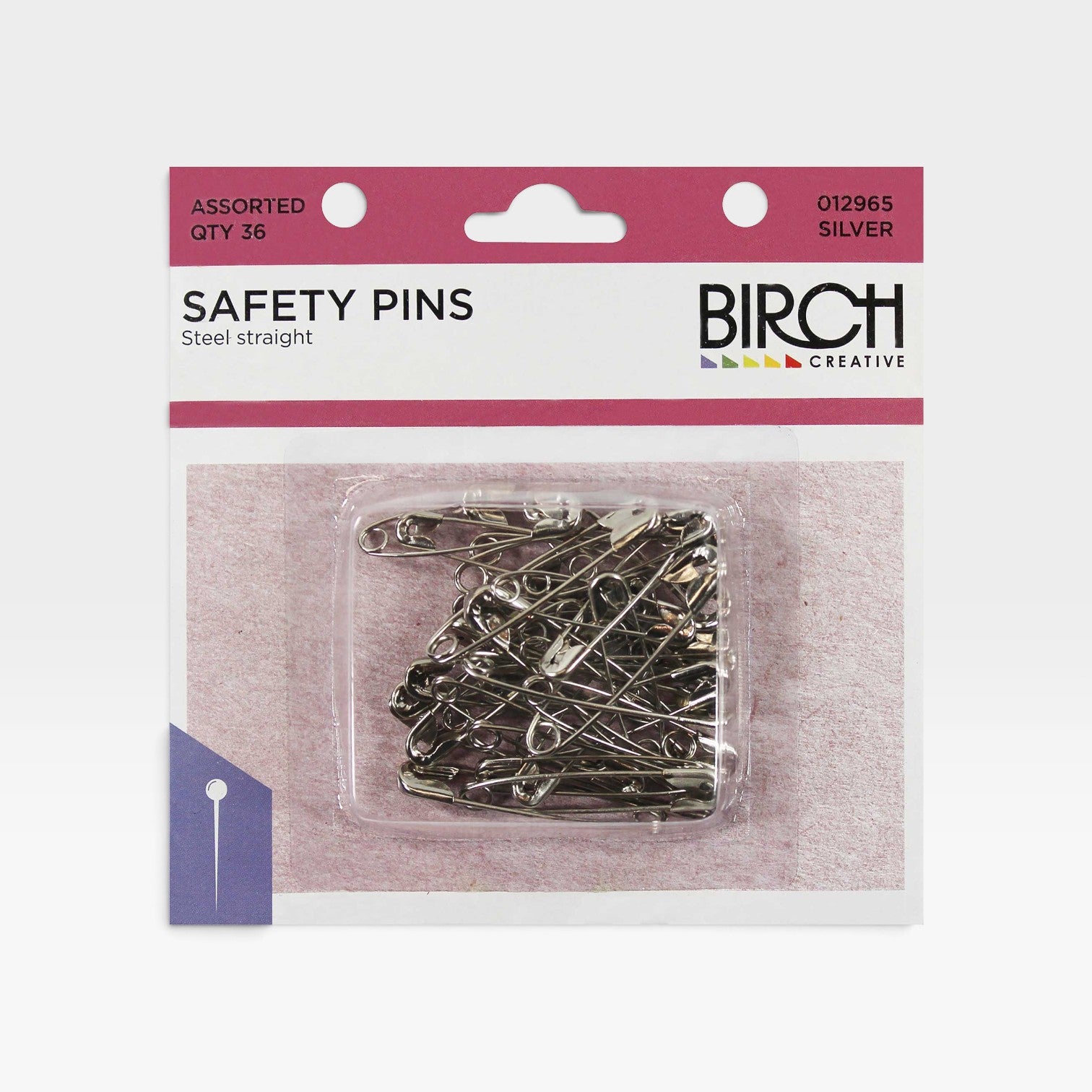 Safety Pins Steel 36 x Assorted sizes