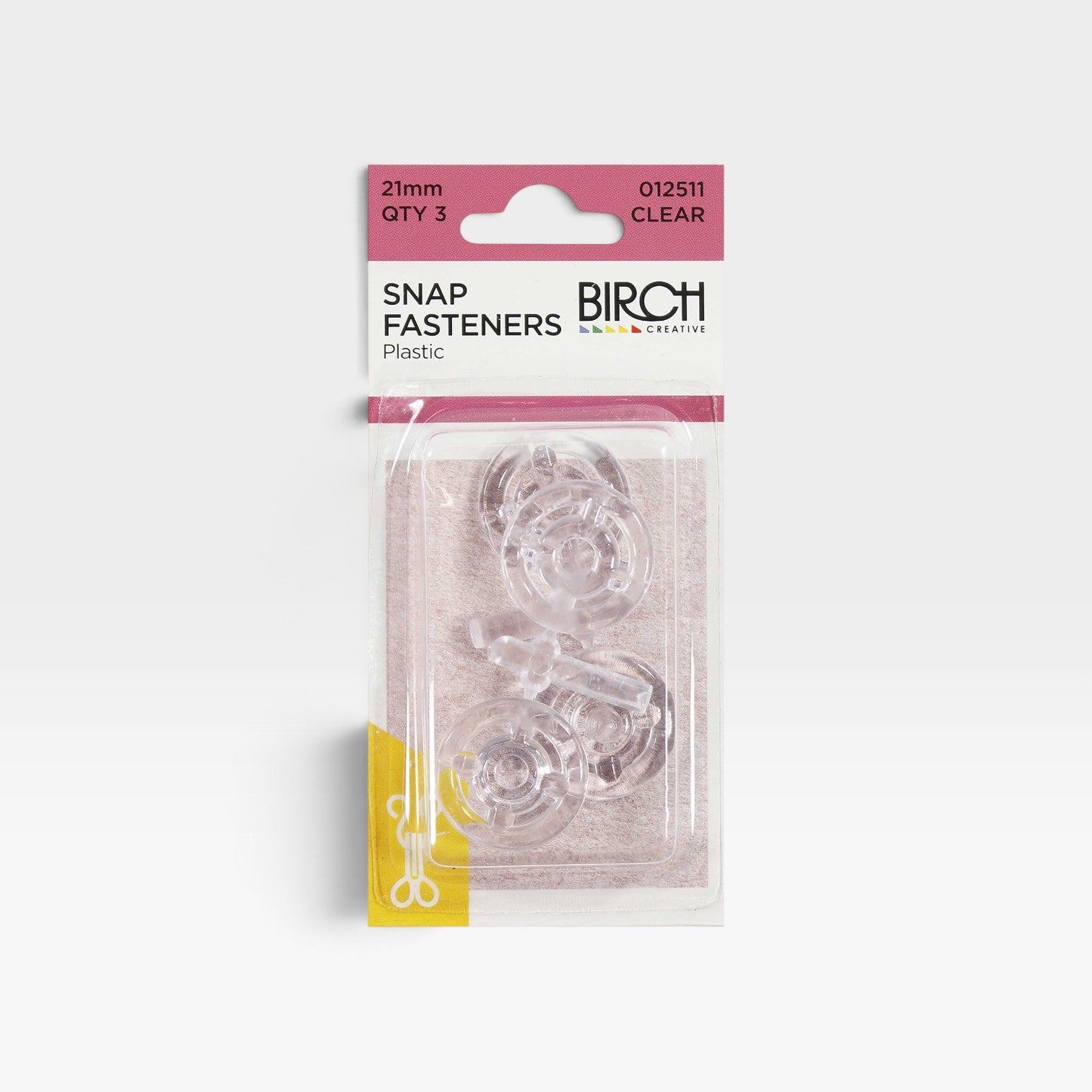 Snap Fasteners Clear 3 x 21mm