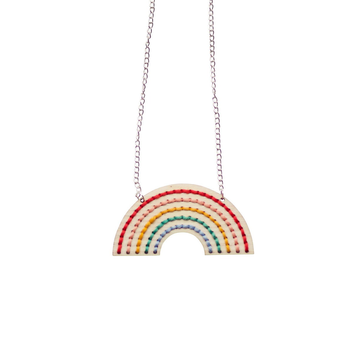Rainbow Necklace Embroidery Kit, detail
