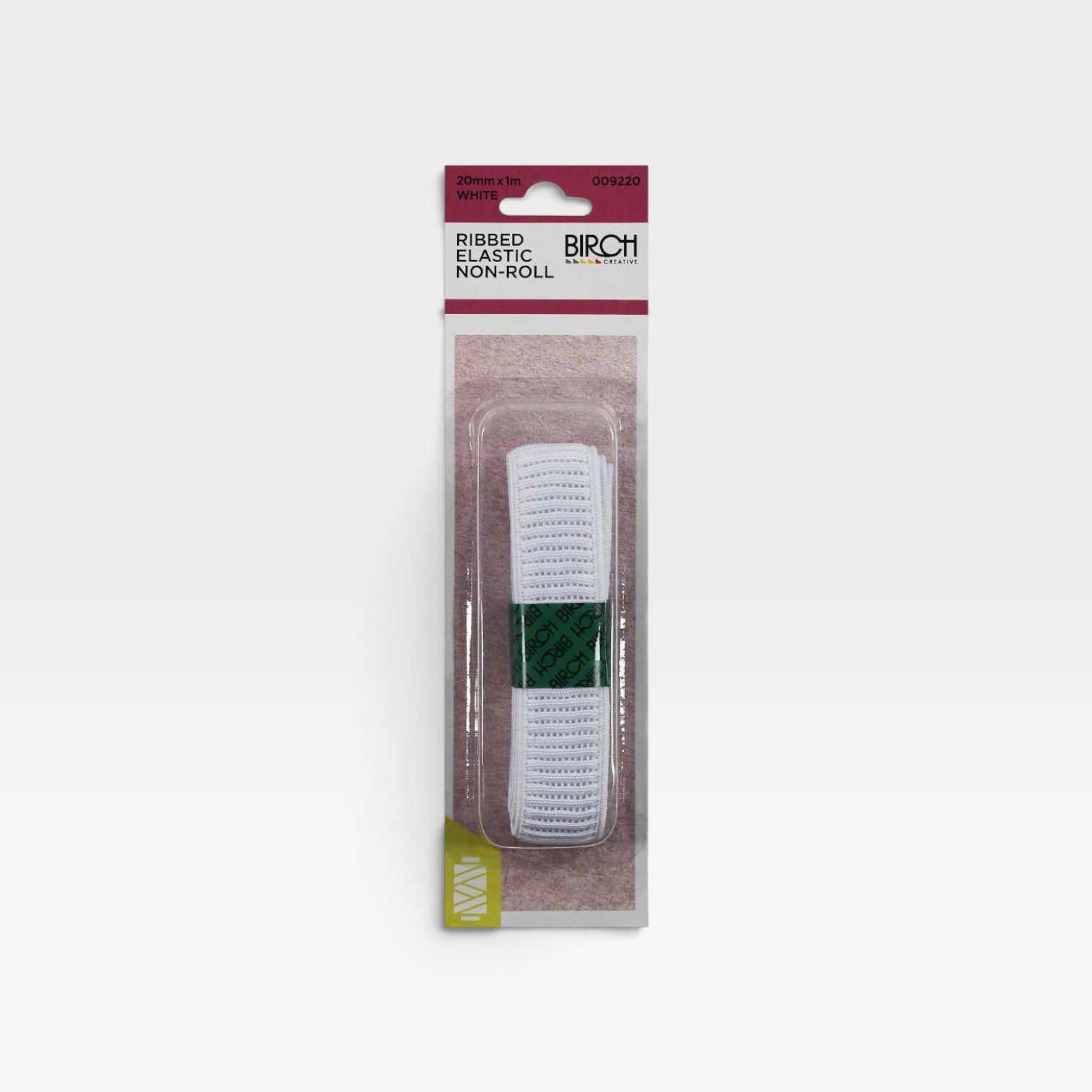 Ribbed Non Roll Elastic 20mm x 1m