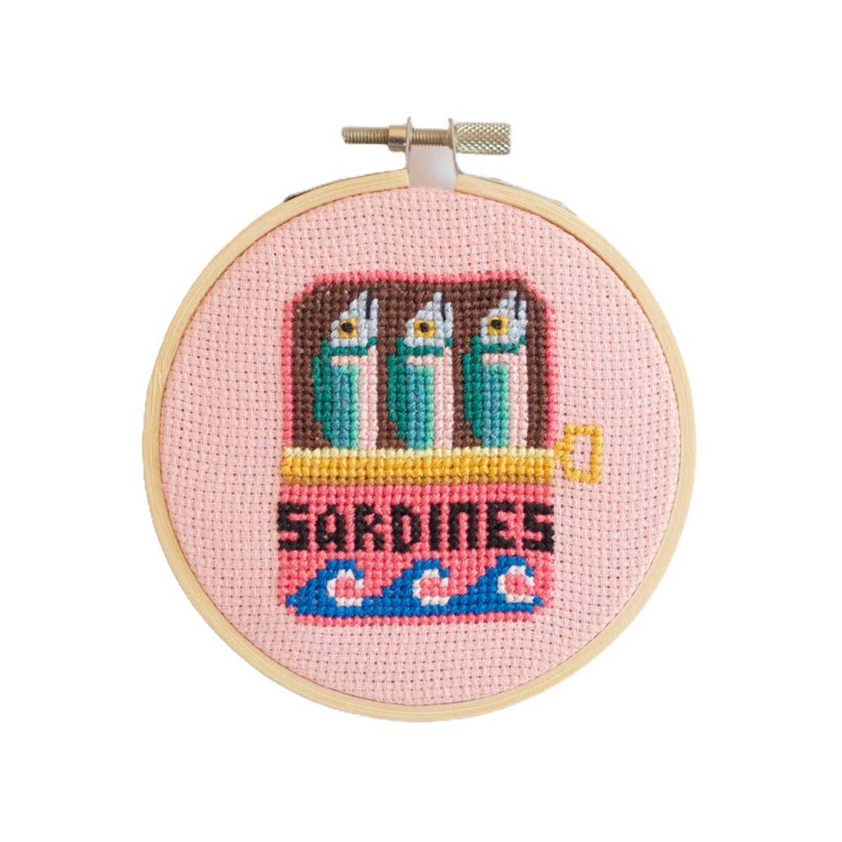 Sardines Cross Stitch Kit, detail