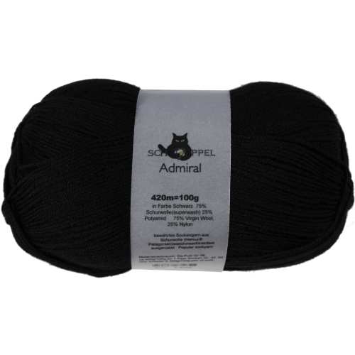 Schoppel Admiral 4 ply Black 880