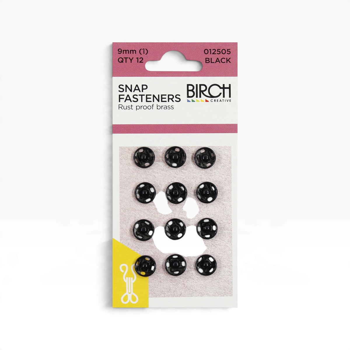 Snap Fasteners 12 x 9mm, black