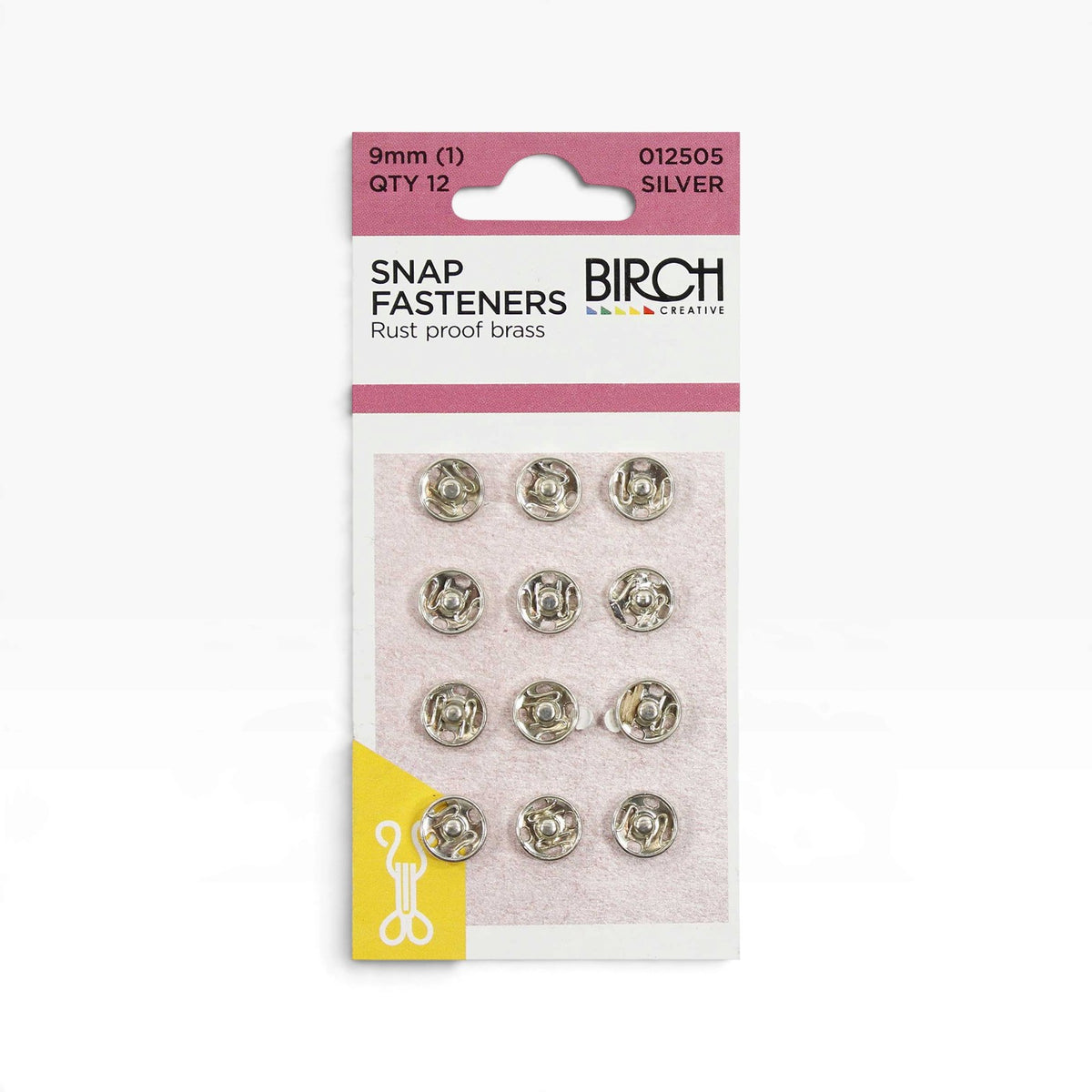 Snap Fasteners 12 x 9mm, silver