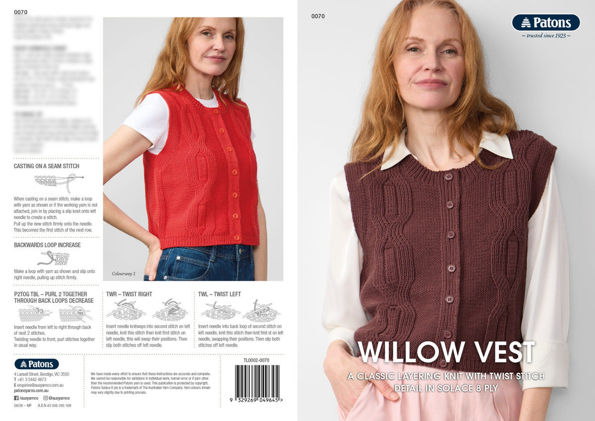 Willow Vest, inside pages