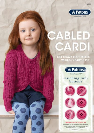 Patons Cable Cardi with bonus buttons
