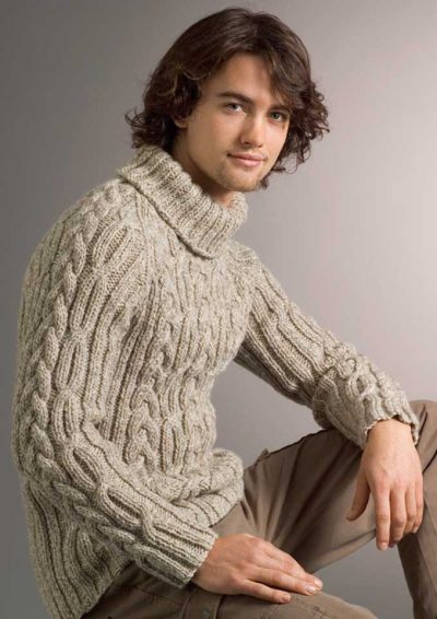 Patons Inca Cable & Rib Raglan Sweater