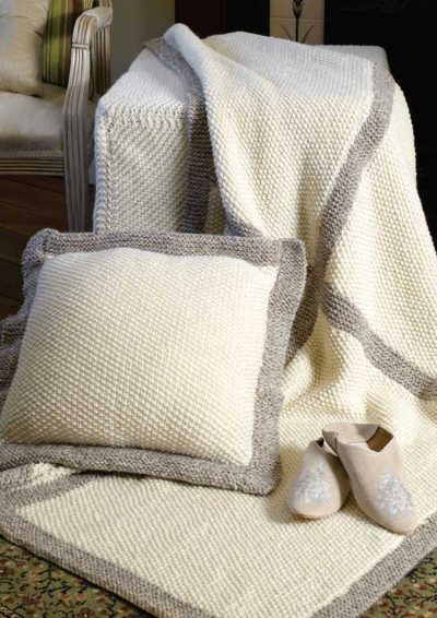 Patons Inca Moss Stitch Rug and Cushion Cover